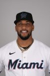 The Toronto Blue Jays have acquired pitcher Robinson Pina in exchange for fellow right-hander Colby Martin. Pina posed for a photo during Marlins training camp on Wednesday, Feb. 19, 2025. (AP Photo/Jeff Roberson)
