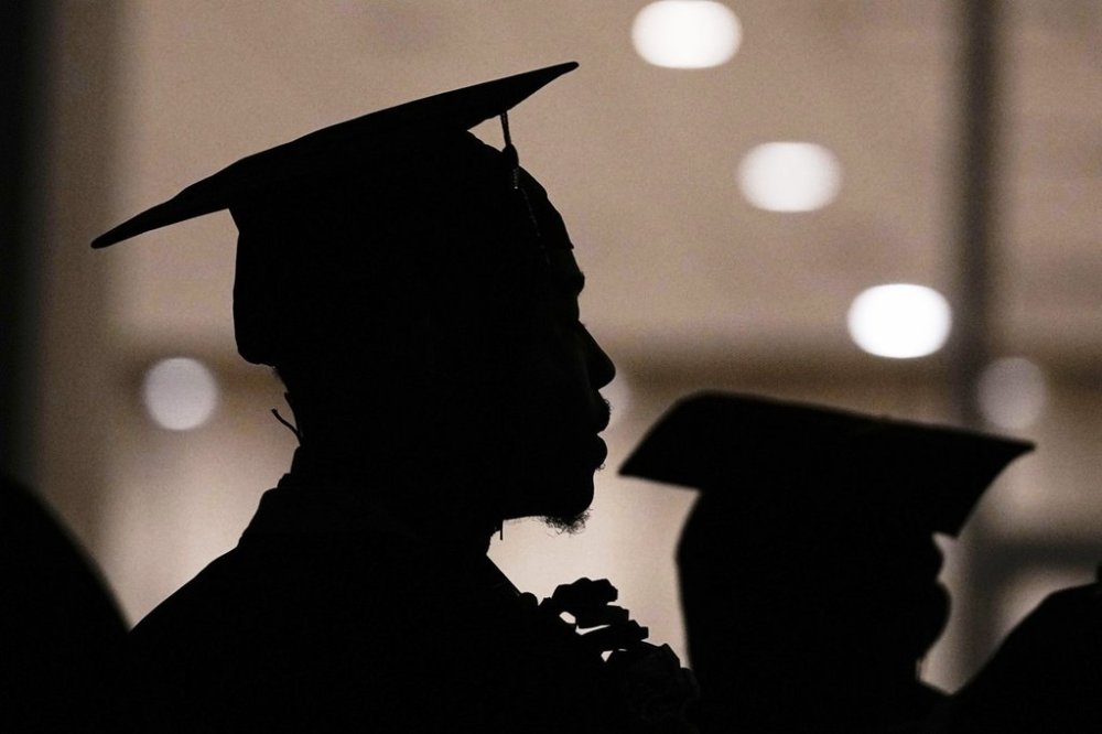 FILE - Morehouse College students line up before the school's commencement ceremonies in Atlanta on May 19, 2024. (AP Photo/Brynn Anderson, File)