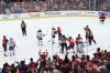 FILE - Toy rats litter the ice as the Edmonton Oilers and Florida Panthers scuffle at the end of the third period in Game 3 of the NHL hockey Stanley Cup Finals in Sunrise, Fla., Monday, June 9, 2025. (Nathan Denette/The Canadian Press via AP, File)