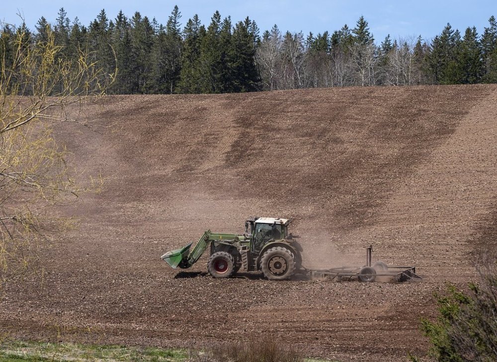 A farmer works a field in Churchville, N.S., on Monday, May 9, 2022. THE CANADIAN PRESS/Andrew Vaughan
