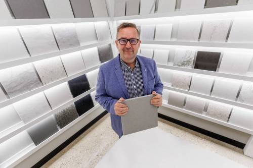 MIKE DEAL / FREE PRESS
                                Made in Manitoba FloForm Countertops, 101 Hamelin Street Don Rempel, general manager for Manitoba, in the Designer Room. Reporter: Aaron Epp 250522 - Thursday, May 22, 2025.