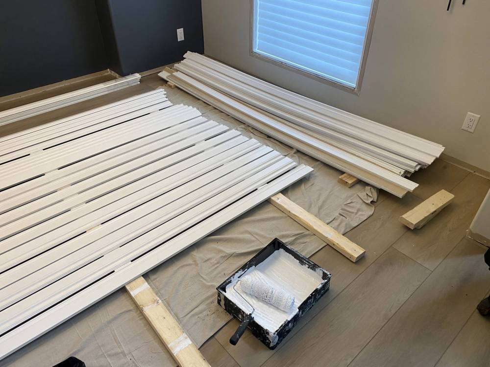 Marc LaBossiere / Free Press
Trim is pre-painted before installation, using a durable white semi-gloss.