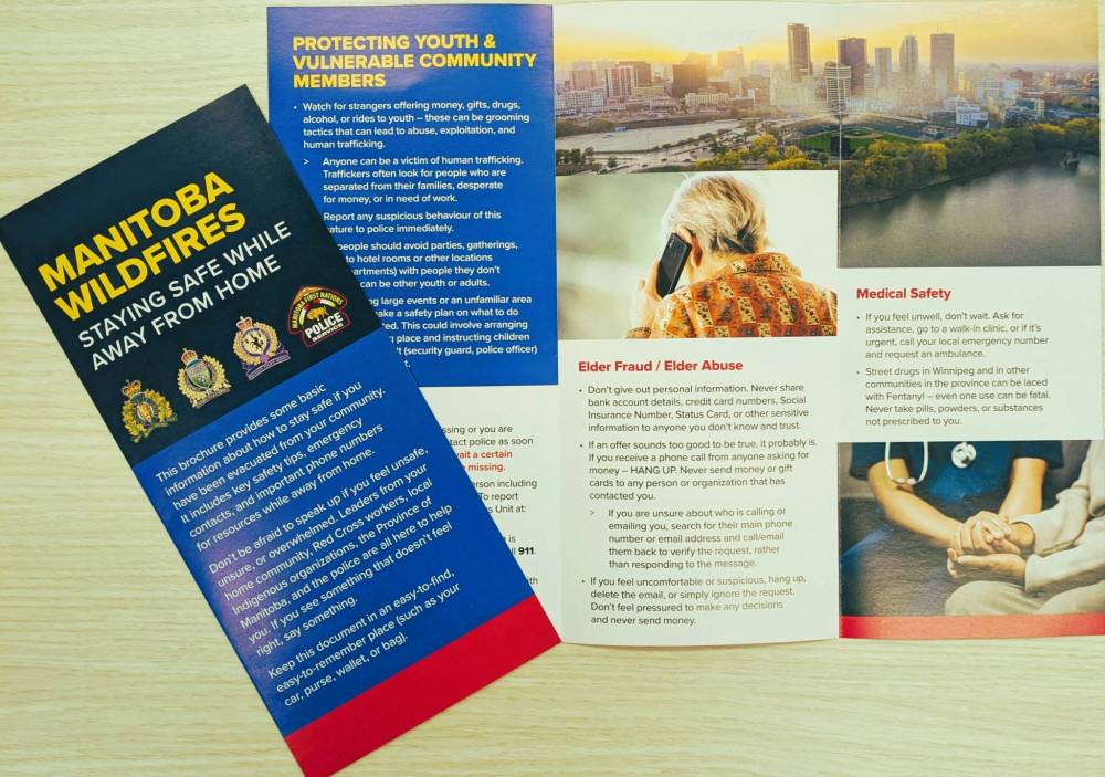 SUPPLIED
                                Officials at the RCMP, Winnipeg Police Service, Brandon Police Service and the Manitoba First Nation Police Service have produced a safety pamphlet that will be handed out at evacuation centres across the province.