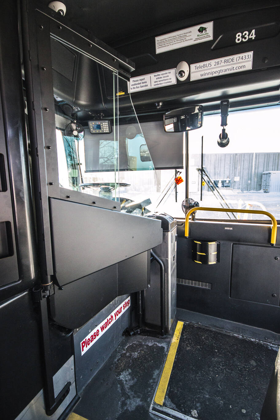 SUPPLIED
                                Driver safety shield currently being used on a Winnipeg Transit bus. The city is exploring options to extend or replace them with full enclosures to help prevent violence.