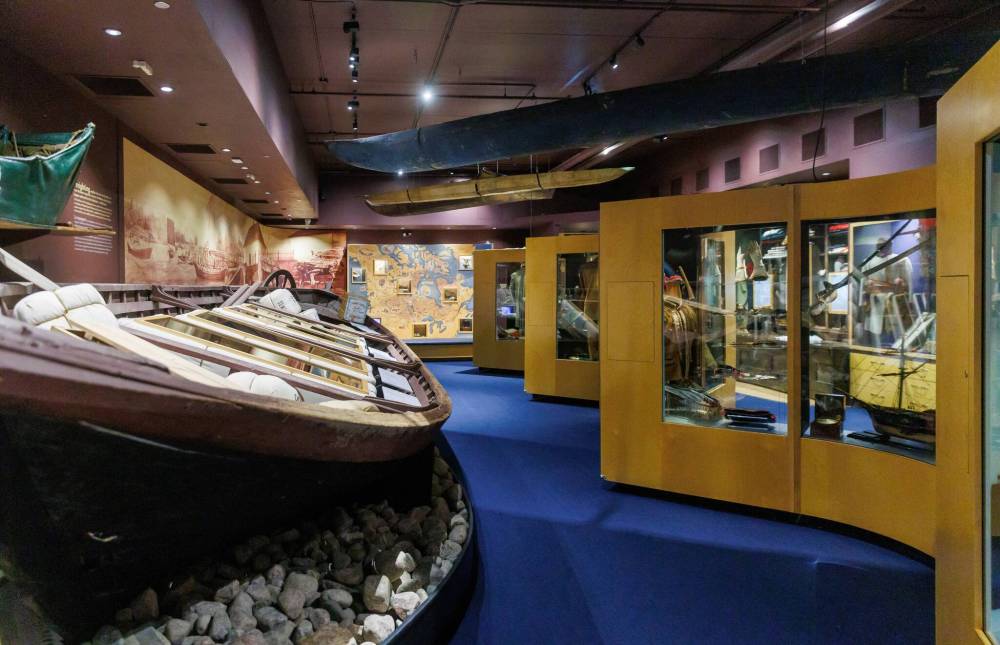 MIKE DEAL / FREE PRESS
The HBC Gallery at the Manitoba Museum includes a York boat, which was used by the Hudson’s Bay Company to transport furs and goods along inland waterways.