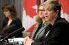 Ruth Bonneville / Free Press 
                                Transportation and Infrastructure Minister Lisa Naylor (right), during wildfire media briefing at the Legislative Building, Monday.