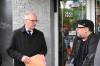 MATTHEW FRANK / FREE PRESS
                                Mayor Scott Gillingham meets with West End business owner Michael Paille, owner of Cobra Collectibles, to discuss safety concerns.