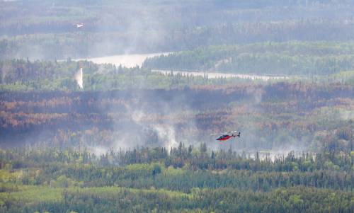 MIKE DEAL / FREE PRESS
                                Flin Flon is surrounded by the largest wildfire that&rsquo;s burning in Manitoba, measuring about 307,000 hectares.