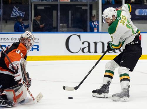 CHRISTOPHER KATSAROV / THE CANADIAN PRESS FILES
                                Jacob Julien (right) had the go-ahead goal for the London Knights in the Memorial Cup final against the Medicine Hat Tigers.
