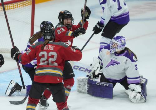ADRIAN WYLD / THE CANADIAN PRESS FILES
                                Ottawa Charge defender Jocelyne Larocque (23) celebrates her goal in Game 2 of the Walter Cup Final against the Minnesota Frost.