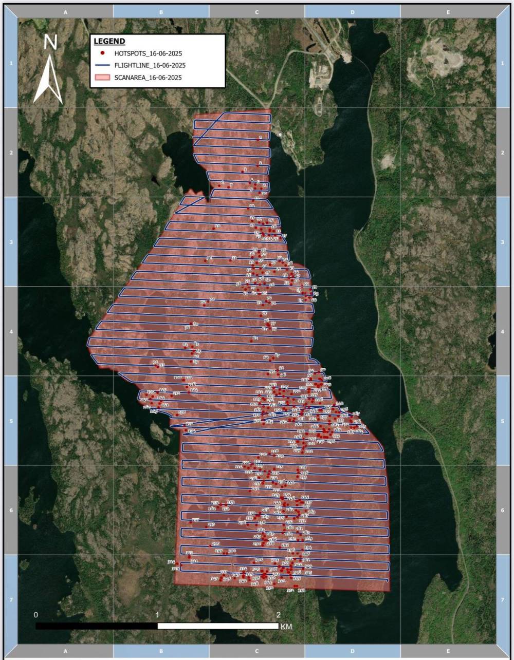 CITY OF FLIN FLON/FACEBOOK
A map provided by the City of Flin Flon on June 16 shows wildfire hotspots around the northern Manitoba city, which is under a mandatory evacuation order. (City of Flin Flon / Facebook)