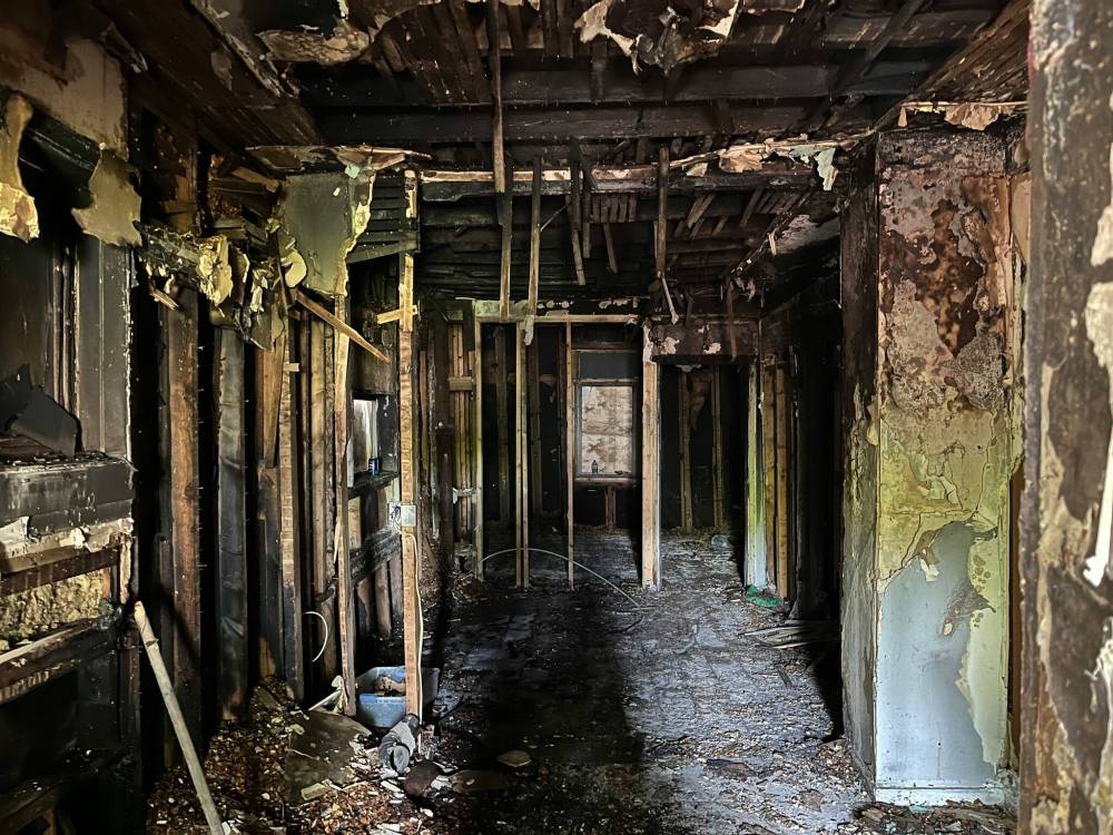 MALAK ABAS / FREE PRESS
The fire in this vacant Maryland Street building is the fourth blaze at that property in just ten months.