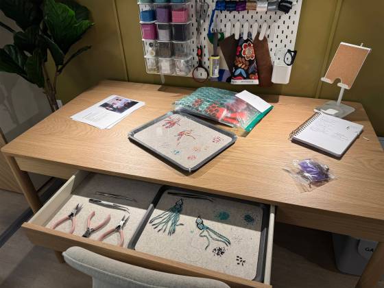 The beadwork corner at IKEA in Winnipeg in 2025. (Niigaan Sinclair / Free Press files)