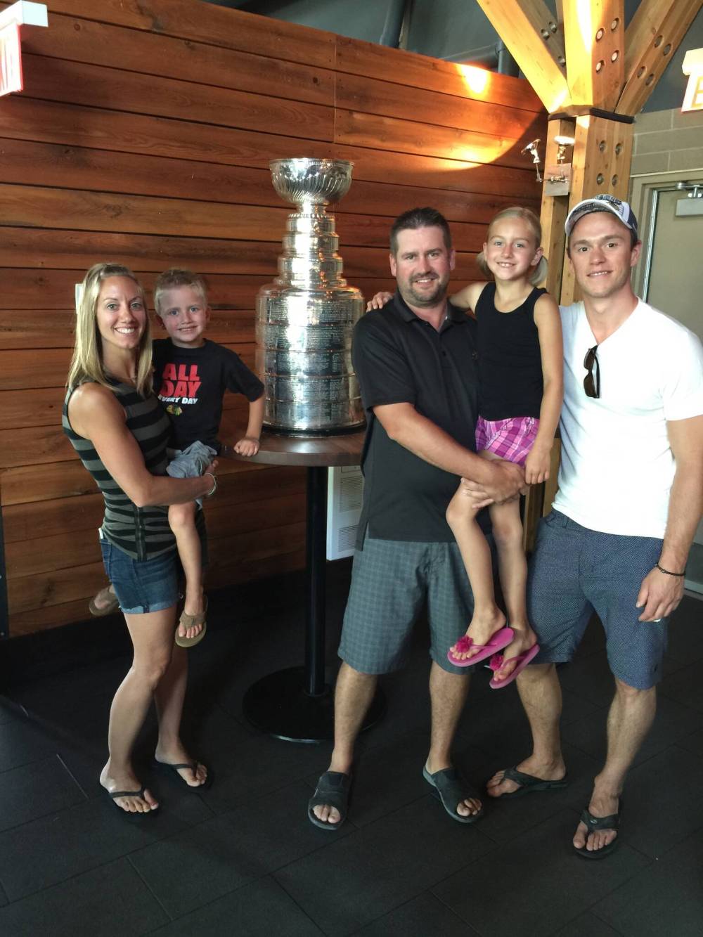 SUPPLIED
From left: Tiffany Enns, Ryker Enns, Kurt Enns, Madison Enns and Jonathan Toews with the Stanley Cup.