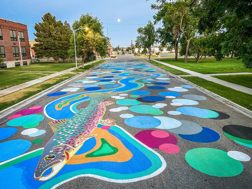 BLOOMBERG PHILANTHROPY
Asphalt Art Initiative projects include Billings, Mont.