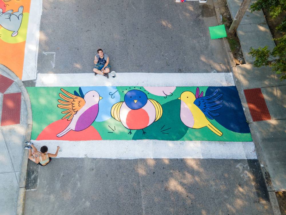 SUPPLIED
East Providence, Rhode Island Asphalt Art Initiative drone image.