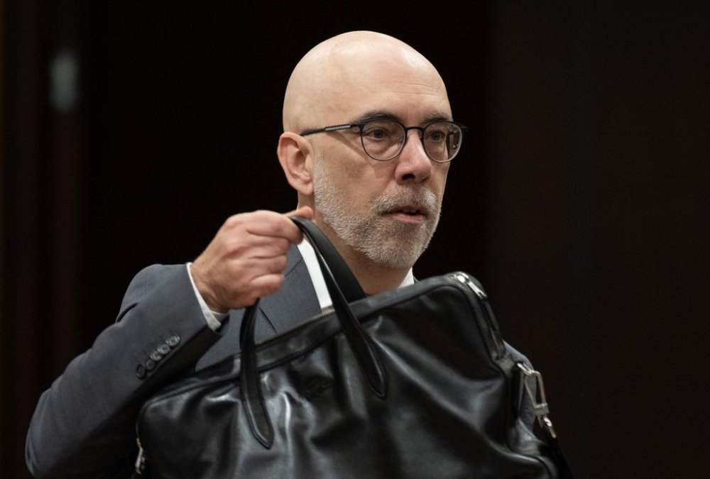Parliamentary Budget Officer Yves Giroux waits to appear at the Standing Committee on Natural Resources on Parliament Hill, Monday, Nov. 18, 2024 in Ottawa. THE CANADIAN PRESS/Adrian Wyld