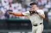 San Francisco Giants' Matt Chapman throws before a baseball game against the Atlanta Braves in San Francisco, Sunday, June 8, 2025. (AP Photo/Jeff Chiu, File)