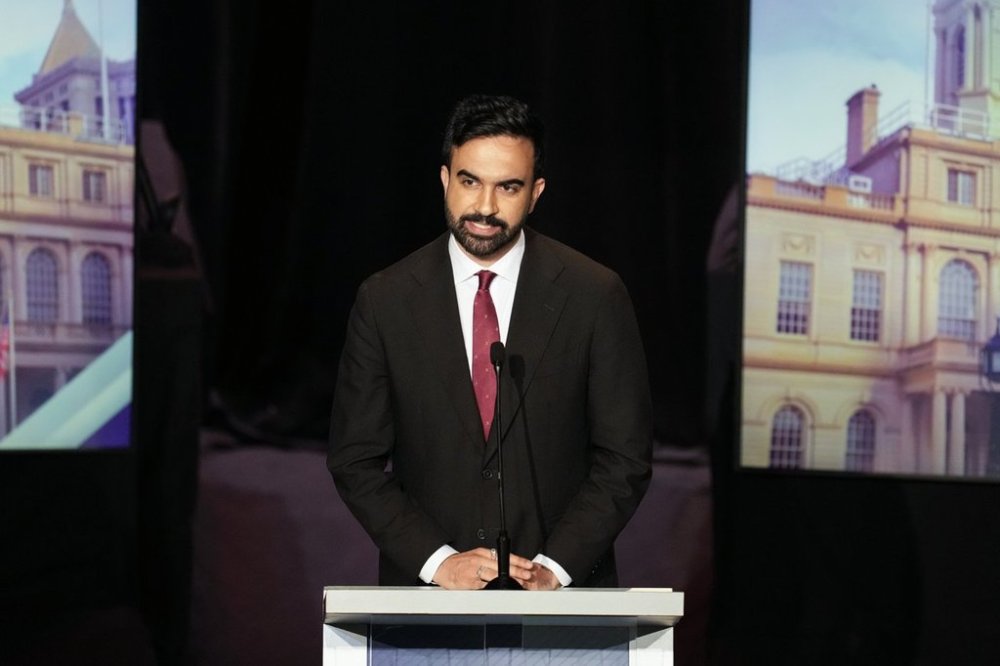 Assemblyman Zohran Mamdani speaks during the final primary New York City mayoral debate, at the John Jay College of Criminal Justice in the Gerald W. Lynch Theater, in New York City, Thursday, June 12, 2025. (Vincent Alban/The New York Times via AP, Pool)