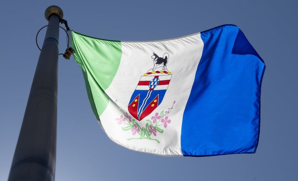The Yukon provincial flag flies on a flagpole in Ottawa, Monday July 6, 2020. THE CANADIAN PRESS/Adrian Wyld