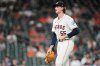 FILE - Houston Astros relief pitcher Forrest Whitley (55) walks back to the dugout after striking out Tampa Bay Rays' Josh Lowe during the eighth inning of a baseball game, Thursday, May 29, 2025, in Houston. (AP Photo/Karen Warren, File)