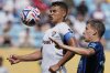 Fluminense's Thiago Silva, left, and Inter Milan's Nicolo Barella challenge for the ball during the Club World Cup round of 16 soccer match between Inter Milan and Fluminense in Charlotte, N.C., Monday, June 30, 2025. (AP Photo/Chris Carlson)