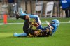 Hamilton Tiger-Cats wide receiver Kenny Lawler (89) makes a successful catch in the end zone as Toronto Argonauts defensive back Mark Milton (27) tumbles during first half CFL action in Toronto, on Friday, July 4, 2025. THE CANADIAN PRESS/Sammy Kogan