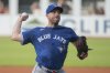 Toronto Blue Jays starting pitcher Max Scherzer delivers against the Cleveland Guardians during the first inning of a baseball game, Wednesday, June 25, 2025, in Cleveland. (AP Photo/Phil Long)