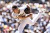 San Diego Padres' Nick Pivetta follows through on a pitch against the Washington Nationals in the second inning of a baseball game Wednesday, June 25, 2025, in San Diego. (AP Photo/Derrick Tuskan)