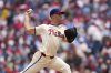 Philadelphia Phillies' Mick Abel pitches during the second inning in the first baseball game of a doubleheader against the San Diego Padres Wednesday, July 2, 2025, in Philadelphia. (AP Photo/Matt Slocum)