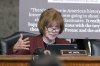 FILE - Sen. Tina Smith, D-Minn., speaks during a confirmation hearing at the Capitol in Washington, Jan. 29, 2025. (AP Photo/Jose Luis Magana, File)