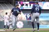 Seattle Mariners' Luke Raley (20) celebrates his three run home run as he runs the bases during the third inning against the Minnesota Twins of baseball game Monday, June 23, 2025, in Minneapolis. (AP Photo/Matt Krohn)