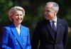 Canadian Prime Minister Mark Carney, right, welcomes President of the European Commission Ursula von der Leyen to the G7 Summit in Kananaskis, Alta., on Monday, June 16, 2025. THE CANADIAN PRESS/Darryl Dyck