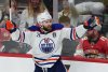 Edmonton Oilers centre Leon Draisaitl (29) celebrates his game-winning goal against the Florida Panthers during the first overtime period in Game 4 of the Stanley Cup final in Sunrise, Fla., on Thursday, June 12, 2025. THE CANADIAN PRESS/Nathan Denette