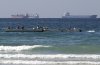 FILE - In this Jan. 19, 2012 file photo, fishing boats are seen in front of oil tankers south of the Strait of Hormuz, offshore the town of Ras Al Khaimah in United Arab Emirates. (AP Photo/Kamran Jebreili, File)