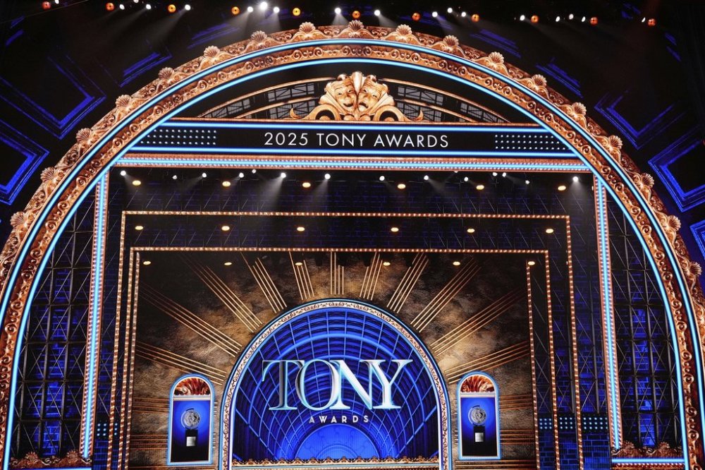 The stage is pictured prior to the 78th Tony Awards on Sunday, June 8, 2025, at Radio City Music Hall in New York. (Photo by Charles Sykes/Invision/AP)