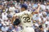 Milwaukee Brewers pitcher Jacob Misiorowski (32) throws during the fifth inning of a baseball game against the Pittsburgh Pirates, Wednesday, June 25, 2025, in Milwaukee. (AP Photo/Kayla Wolf)