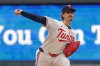 Minnesota Twins starting pitcher Joe Ryan throws to the Seattle Mariners in the first inning of a baseball game Wednesday, June 25, 2025, in Minneapolis. (AP Photo/Bruce Kluckhohn)