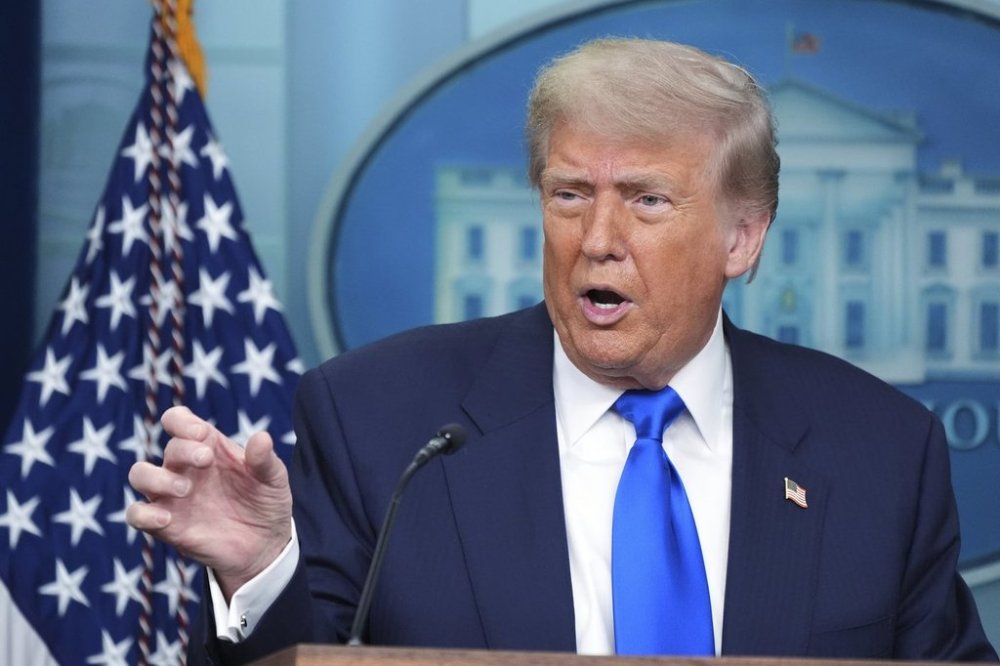 President Donald Trump speaks to the media on Friday, June 27, 2025, in the briefing room of the White House in Washington. (AP Photo/Jacquelyn Martin)