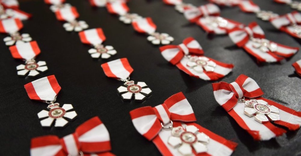 The Order of Canada medals are displayed during an investiture ceremony at Rideau Hall in Ottawa on Wednesday, September 23, 2015. THE CANADIAN PRESS/Sean Kilpatrick