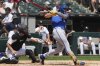 Kansas City Royals' Jac Caglianone hits a single during the second inning of a baseball game against the Chicago White Sox in Chicago, Sunday, June 8, 2025. (AP Photo/Nam Y. Huh)