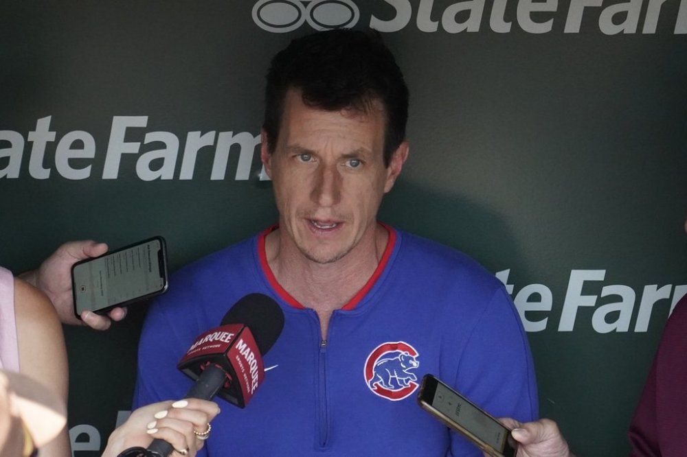 Chicago Cubs manager Craig Counsell talks to the media before a baseball game against the Milwaukee Brewers Thursday, June 19, 2025, in Chicago. (AP Photo/David Banks)