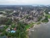 Denare Beach, Sask., is seen from the air in a June 21, 2025, handout photo. Homes destroyed by a recent wildfire are seen in the centre-right. The Saskatchewan Public Safety Agency has said 218 personal residences were lost to the blaze in early June. THE CANADIAN PRESS/Handout - Will Penner (Mandatory Credit)