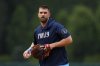 Philadelphia Phillies' Bryce Harper fields ground balls prior to a baseball game against the Toronto Blue Jays, Friday, June 13, 2025, in Philadelphia. (AP Photo/Derik Hamilton)