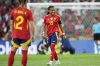 Spain's Vicky Lopez, center, celebrates after scoring her side's second goal during the Euro 2025, group B, soccer match between Spain and Portugal at Stadion Wankdorf in Bern, Switzerland, Thursday, July 3, 2025. (AP Photo/Martin Meissner)