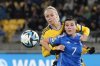 FILE - Sweden's Amanda Ilestedt, left, and Italy's Sofia Cantore in action during the Women's World Cup Group G soccer match between the Sweden and Italy in Wellington, New Zealand, Saturday, July 29, 2023. (AP Photo/John Cowpland,File)