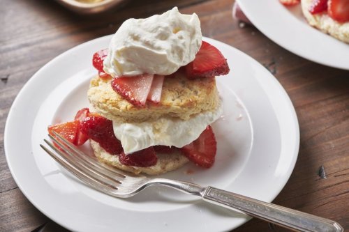 This 2020 image taken in New York shows a recipe for strawberry shortcake. (Cheyenne Cohen via AP)