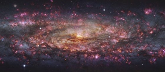 This handout provided by the European Southern Observatory shows a detailed, thousand-colour image of the Sculptor Galaxy captured with the MUSE instrument at ESO's Very Large Telescope (VLT). (ESO via The Associated Press)
