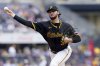 Pittsburgh Pirates pitcher Paul Skenes delivers during the third inning of a baseball game against the Philadelphia Phillies Sunday, June 8, 2025, in Pittsburgh. (AP Photo/Matt Freed)