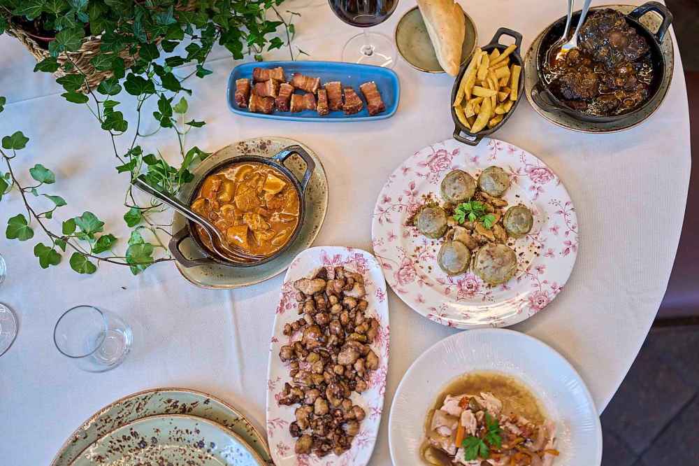 Several dishes from the restaurant's menu are photographed at Casa Pedro restaurant in Madrid, Spain. (AP Photo/Manu Fernandez)